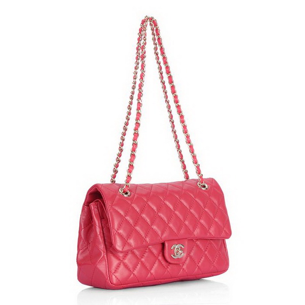 Chanel Classic 2.55 Series Flap Bag 1112 Red Leather Golden Hardware