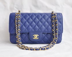 Chanel 2.55 Quilted Flap Bag 1112 Deep Blue with Gold Hardware