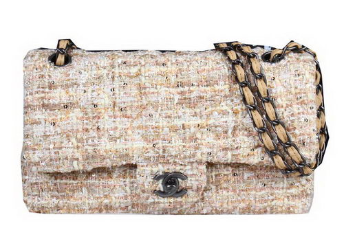 Chanel 2.55 Series Flap Bags Fabric CHA1112 Apricot