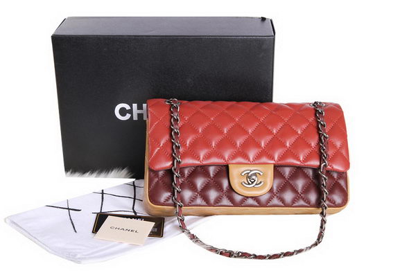Chanel 2.55 Series Original Leather Classic Flap Bag A01112 Orange&Claret