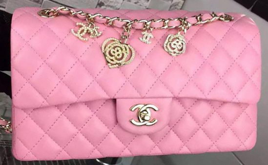 Chanel 2.55 Series Classic Flap Bag Sheepskin Leather A65601 Pink