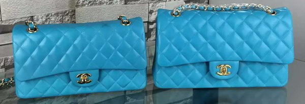 Chanel 2.55 Series Flap Bag Lambskin Leather A5024 Blue