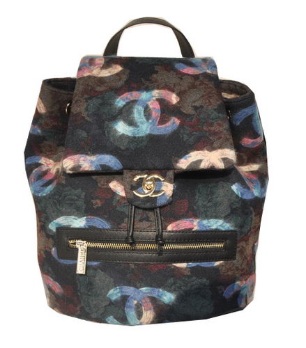 Chanel Backpack Villus Leather A68030 Blue