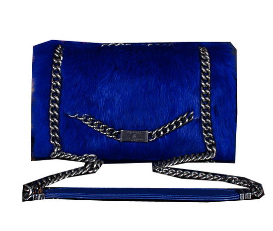 Chanel Cony Hair Flap Bags A92592P Blue