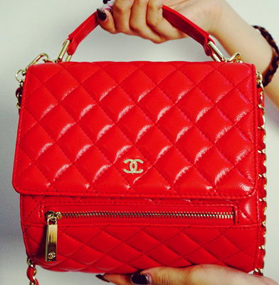 Chanel Shopper Tote Bags Sheepskin Leather CHA62882 Red