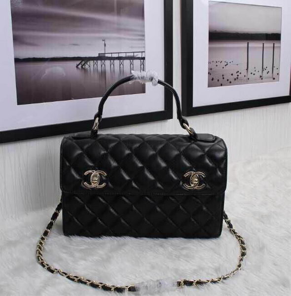 Chanel Spring Summer 2015 Tote Bag Sheepskin Leather A2233 Black