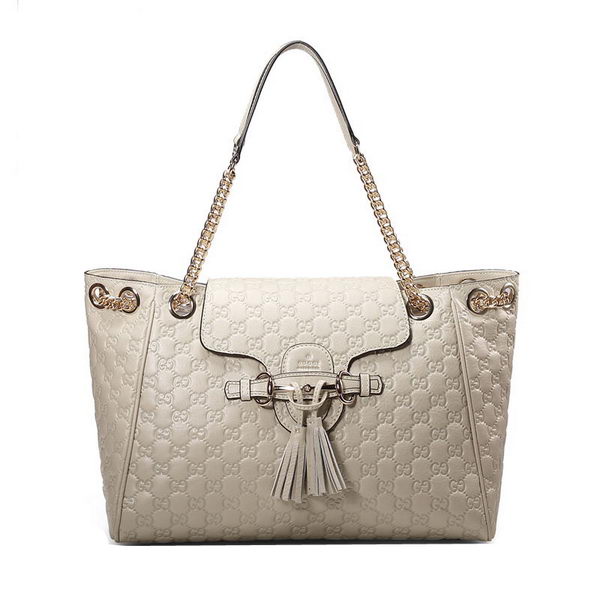 Gucci Emily Guccissima Leather Shoulder Bag 336757 OffWhite