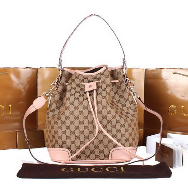 Gucci GG Drawstring Sling Shoulder Handbag 179019 Pink
