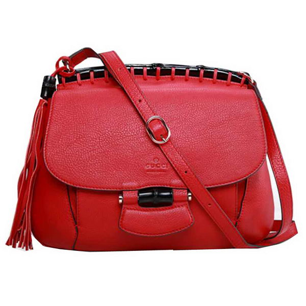 Gucci Nouveau Leather Shoulder Bag 347101 Red