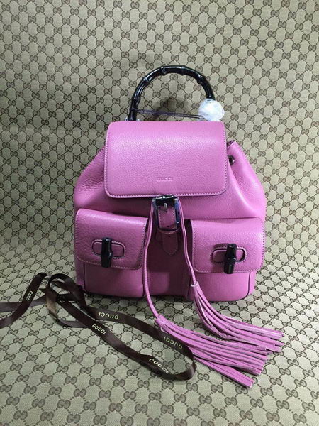 Gucci Original Bamboo Leather Backpack 370833 Orchid