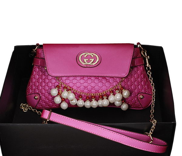 Gucci Rose pearl leather Chain Shoulder Bag 336747