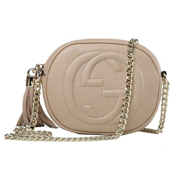 Gucci Soho Original Leather mini Chain Bag 353965 Apricot