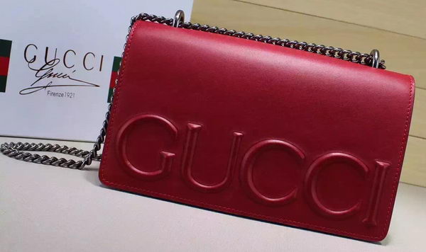 Gucci XL Calfskin Leather mini Bag 421850 Red
