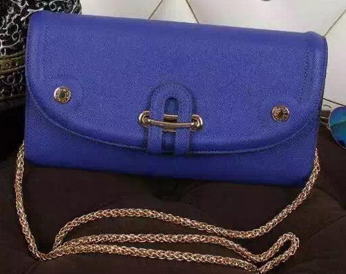 Hermes Passe-Guide Shoulder Bag Calfskin Leather H33225 Blue