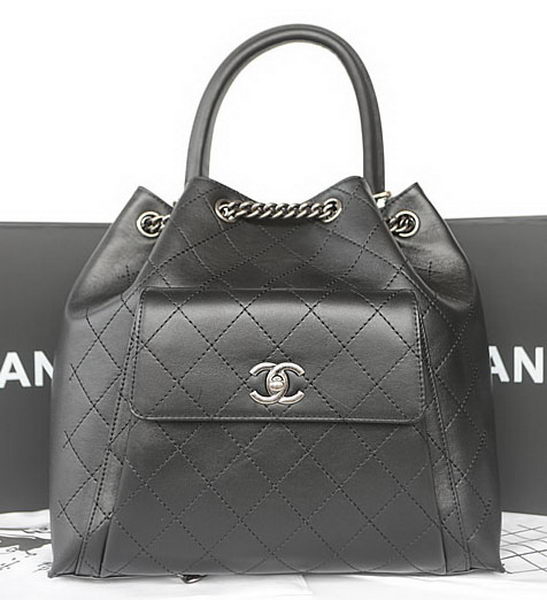 Chanel Top Handle Bag Original Calfskin Leather A93881 Black