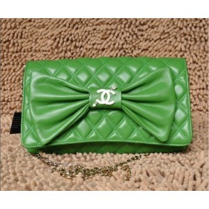 Chanel 2011 Borse Nuovi Flap Agnello Verde Con Dettagli Tie