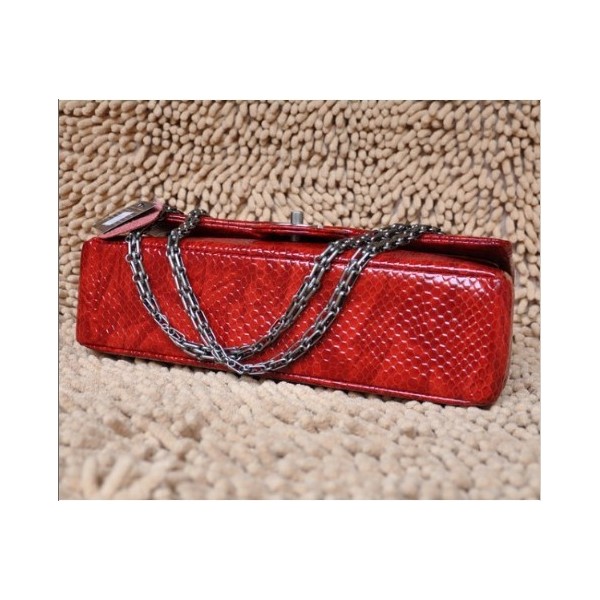 Chanel 2011 Rosso Cristallo Grano Flap Bag In Pelle Con Shw Retr