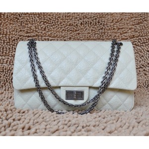 Chanel A37587 Classic White Ha Rotto Vitello Flap Bag In Pelle C