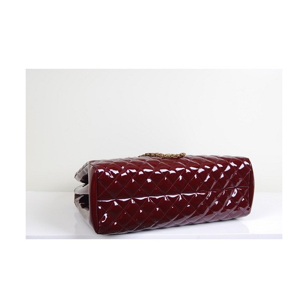 Maroon Patent Leather Bag Chanel A49855 Grande