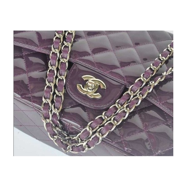 Viola Borse Chanel A28600 Flap In Pelle Patent Con Silver Hw