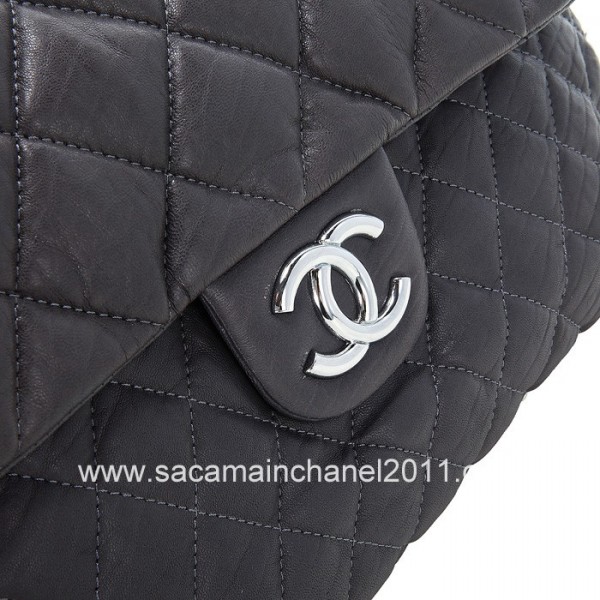 2012 Nuove Borse Chanel Flap In Pelle Di Vitello Grigio Con Cate