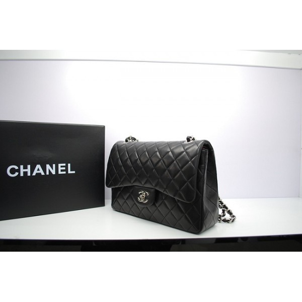 Borse Chanel 36097 Flap Pelle Di Agnello Nero Jumbo Con Shw