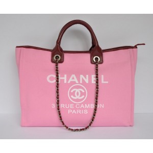 Borse Chanel A66942 Tela Rosa Cambon Grande