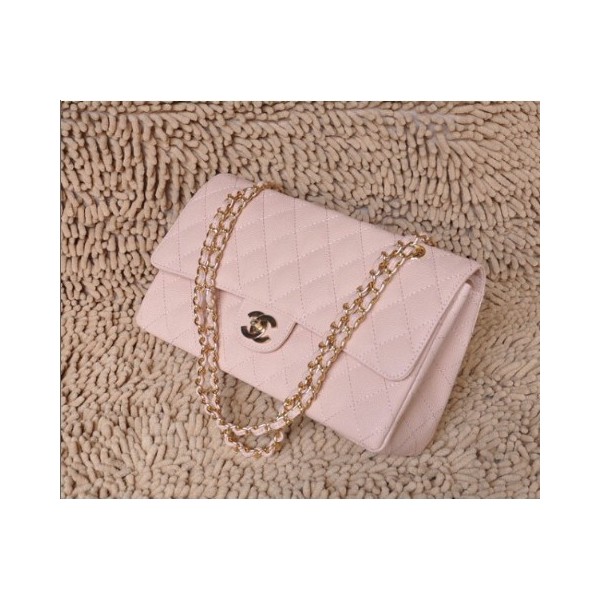 Chanel A01113 Rosa Caviar Flap Borse In Pelle Con Ghw