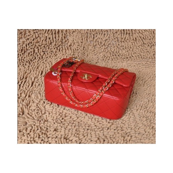 Chanel San Valentino Flap Borse Serie Red Agnello Con Oro Hw
