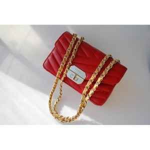 Chanel Trapuntato Borsa A66838 Flap Agnello Red Mini