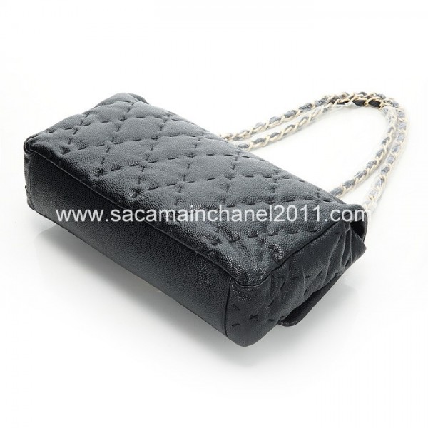 Nero Chanel Borse Flap Quilted 2012 Vitello Con Finitura Oro
