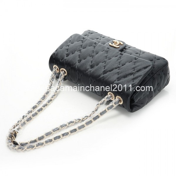 Nero Chanel Borse Flap Quilted 2012 Vitello Con Finitura Oro