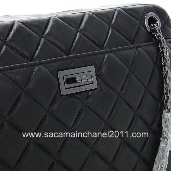 Vintage Chanel Bag 2012 Black Agnello Fotocamera Con Un Pistola 