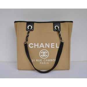 A66940 Borse Chanel Cambon Tela Albicocca