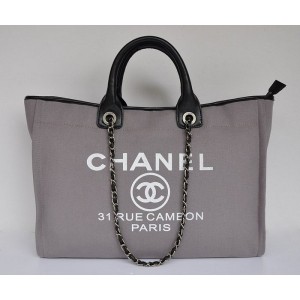 Borse Chanel Cambon A66942 Shopping Grigio Grande