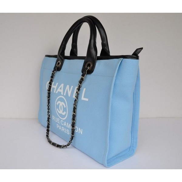 Chanel Cambon A66941 Blu Canvas Borse Per La Spesa