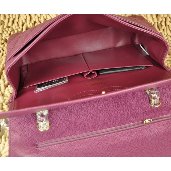 Chanel Caviar Flap Bag A01113 Viola Con Gold Standard