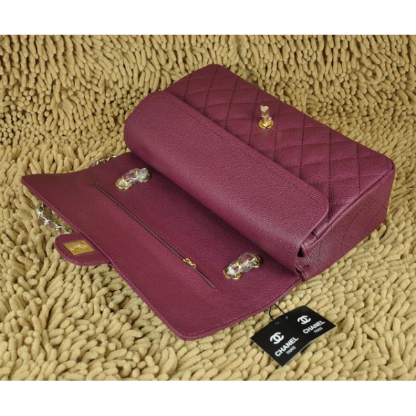 Chanel Caviar Flap Bag A01113 Viola Con Gold Standard