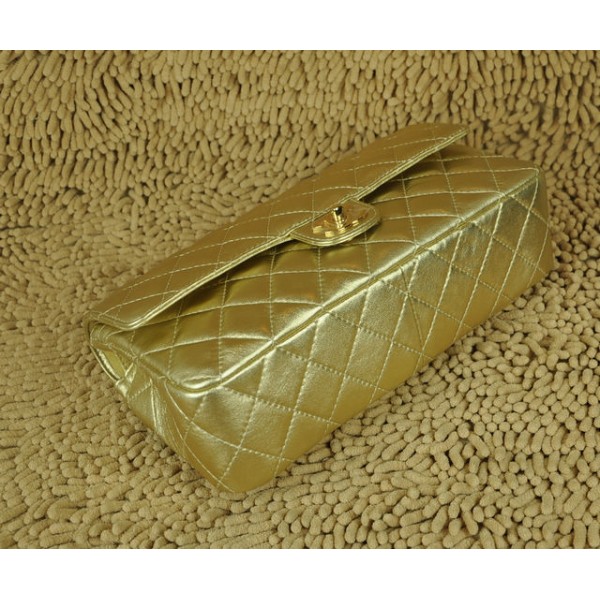 Classico Chanel A01113 In Pelle Di Agnello Doro Con Gold Flap B