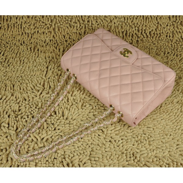 Chanel A28600 Borse Jumbo Flap In Pelle Rosa Con Oro Hw