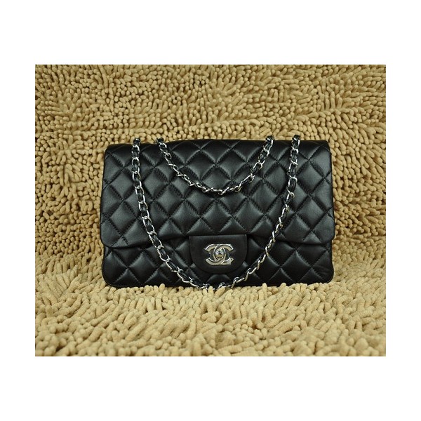Chanel Bag In Pelle Di Agnello Nero A28600 Flap Jumbo Con Hardwa