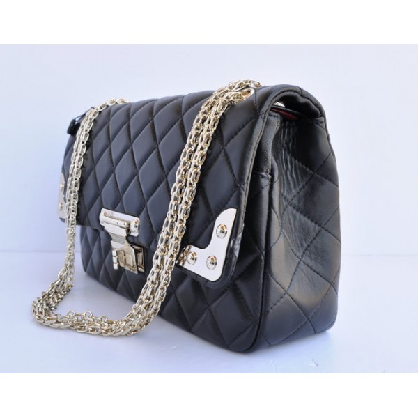 Chanel Flap Bag 2011 Black Agnello Doro