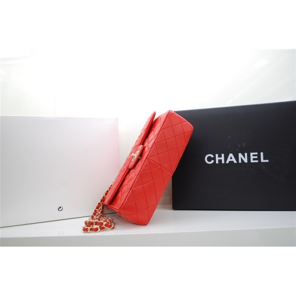 Chanel A47600 Jumbo Flap Borse Rosso Arancione Con Oro Hw