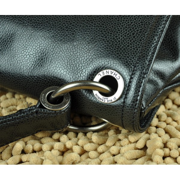 Chanel Black Leather Bag Cereali
