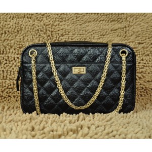 Chanel Classic Quilted Black Leather Camera Case
