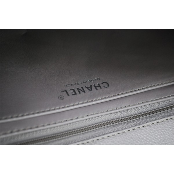 Chanel Jumbo A47600 Grigio Caviale Borse In Pelle Argento Flap H