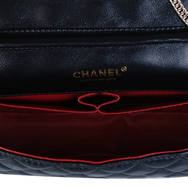 Chanel Nero Agnello Borse Flap Singole Con Farfalla