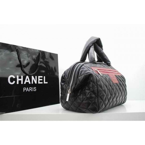 Borse Chanel A49502 Morbida Pelle Di Agnello Nero Di Viaggio Bow