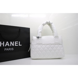 Chanel A48619 Piccola In Pelle Caviale Zip Sacchetto Bianco