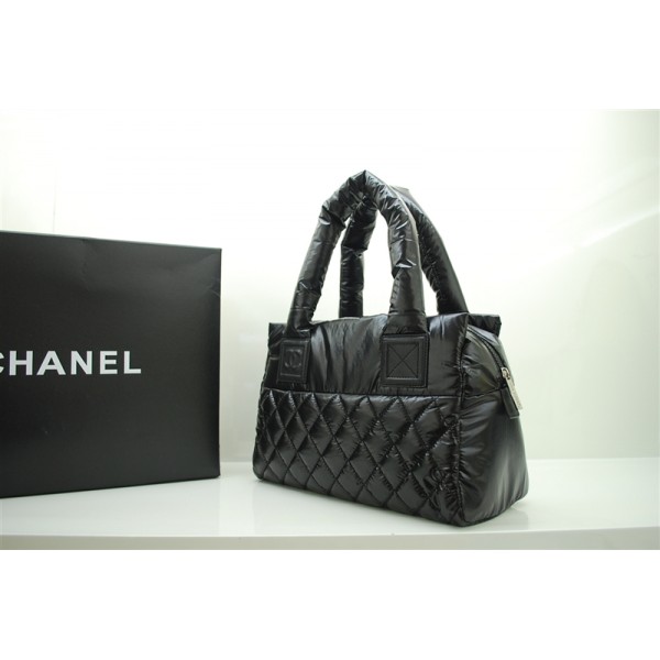 Chanel A48619 Zip Borse Di Tela In Nylon Nero